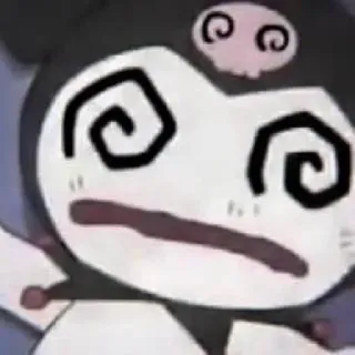 🧦 06f7eb13 Kuromi cartoon, anime, Kuromi, Sanrio, duizelig, verward telegram sticker