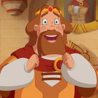 🕳️ 0e35e8af koning, cartoon, personage, royalty, kroon telegram sticker