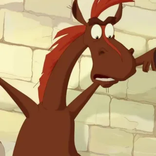 🕳️ 11912a33 paard, cartoon, dier telegram sticker