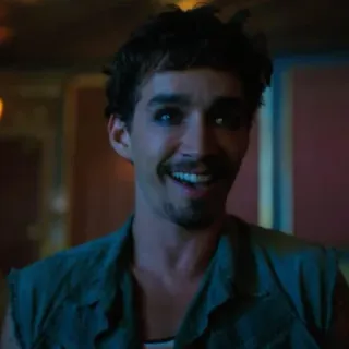 😋 44043a32 Klaus Hargreeves The Umbrella Academy Karakter, Klaus Hargreeves, The Umbrella Academy, Aktor, Potret, Robert Sheehan whatsapp sticker