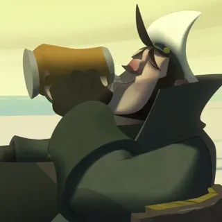 ✉️ 003183a9 cartoon, pirate, drinking, beer, sea, character telegram sticker