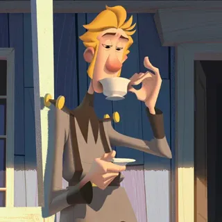 ✉️ f751257f cartoon, character, drinking tea, tea telegram sticker