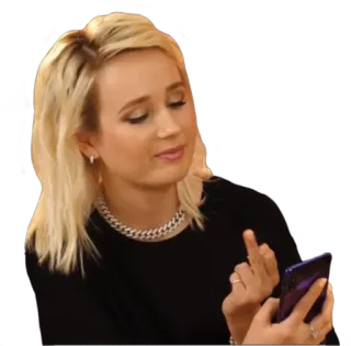 🖕 3b6303a7 가운데 손가락, 불쾌한, 여성, 제스처, 금발 telegram sticker