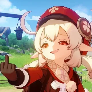🖕 07de06fd Klee Genshin Impact anime, videojuego, klee, genshin impact, dedo corazón telegram sticker