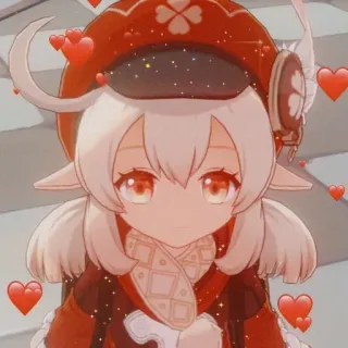 🥰 4d0f9cf4 Klee Genshin Impact Klee, Genshin Impact, anime, juego, lindo, corazones, rojo, personaje telegram sticker