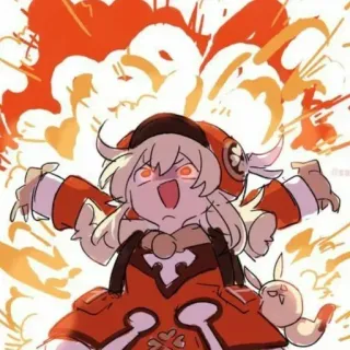 🔥 7268122d Klee Genshin Impact Klee, Genshin Impact, anime, juego, explosión telegram sticker