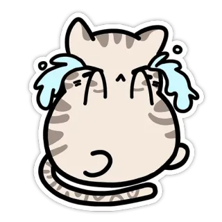 😭 3fd21833 고양이, 울음, 슬픈, 눈물, 동물, 스티커, 만화 telegram sticker