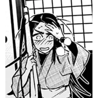 😳 3d201507 anime, manga, shocked, character, sweating, concerned whatsapp sticker