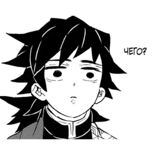 😳 94a2b5aa Giyu Tomioka Demon Slayer ЧЕГО? anime, manga, demon slayer, giyu tomioka, confused, ЧЕГО whatsapp sticker