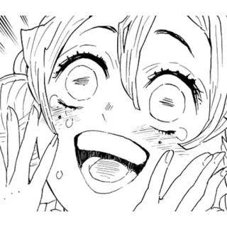 😃 98eddcee anime, manga, expression, happy, face, emotional whatsapp sticker