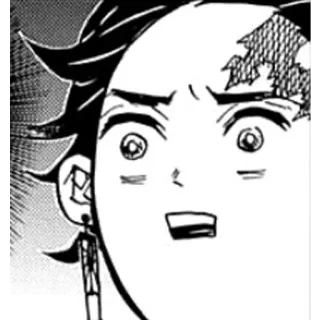 ❓ ab1a9310 Tanjiro Kamado Demon Slayer anime, demon slayer, tanjiro kamado, manga, shocked face, surprised whatsapp sticker