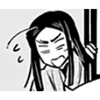 🤬 cefcd7cd anime, manga, woman, drawing, portrait, black and white whatsapp sticker