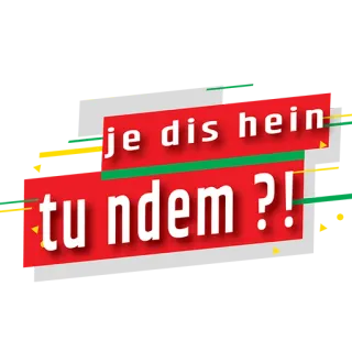 😳 2197bcaa je dis hein
tu ndem ?! ฝรั่งเศส, คำถาม, การแสดงออก, ทักทาย, ภาษาพูด telegram sticker