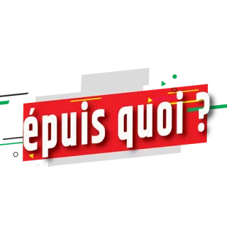 😒 296c34e2 épuis quoi? คำถาม, ภาษาฝรั่งเศส, ข้อความ, สีแดง, สติกเกอร์ telegram sticker