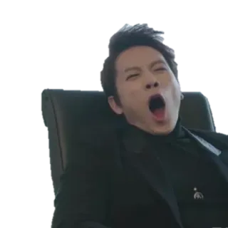 😴 ba95de7a 하품, 지루한, 졸린, 남자, 앉아있는, 의자 telegram sticker