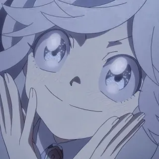 😍 30e6c642 Anime, Hoạt hình, Dễ thương, Cô gái, Mắt, Lấp lánh, Mỉm cười telegram sticker