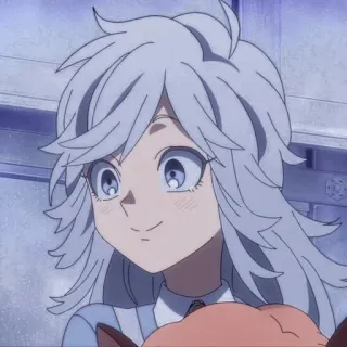 🙂 5fb4a396 Anime, Cô gái, Dễ thương, Cười, Tóc trắng telegram sticker