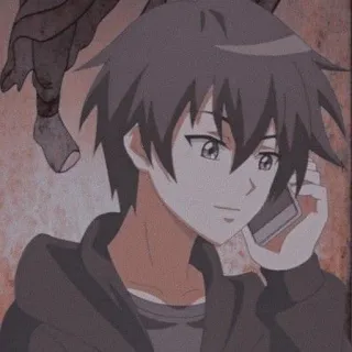 🐾 531a8136 anime, cartoon, phone, calling, character, talking, boy telegram sticker
