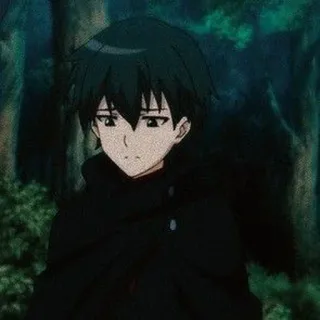 🐾 5462de68 anime, boy, sad, forest, dark hair, gloomy telegram sticker