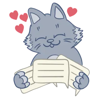 🥰 049595cd 猫, 爱心, 爱, 可爱, 动物, 字母 telegram sticker