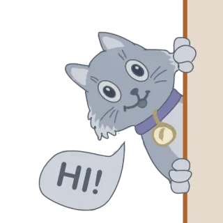 🖐 16d1bd5d HI! 猫, 问候, 你好, 动物, 可爱, 贴纸 telegram sticker