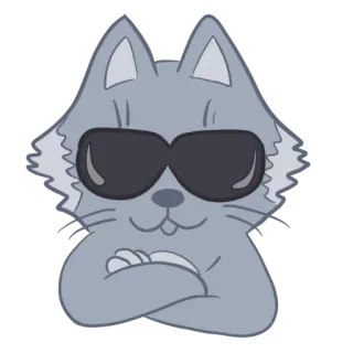 😎 3c1c0db9 猫, 酷, 太阳镜, 动物, 卡通, 贴纸 telegram sticker
