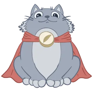 ☺️ 3fa8abb8 猫, 披风, 动物, 宠物, 卡通, 可爱, 英雄 telegram sticker