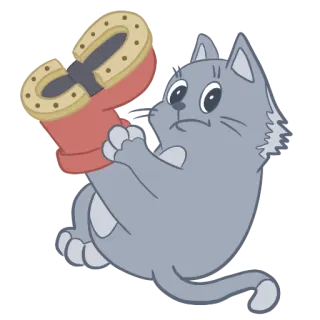 👟 8be0ec8e 猫, 靴子, 卡通, 动物 telegram sticker