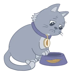 😔 94d45337 猫, 悲伤, 宠物, 卡通, 动物, 贴纸 telegram sticker