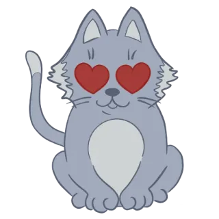 😍 ad845ecf 猫, 爱, 心, 眼睛, 贴纸, 动物, 可爱 telegram sticker