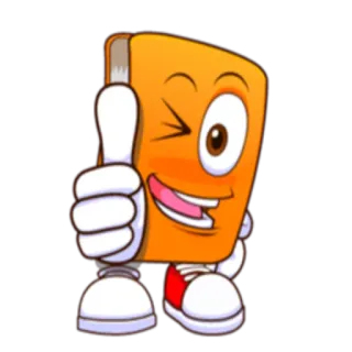 👍 5d872a5a livre, dessin animé, pouce levé, clin d'oeil, éducation, lecture whatsapp sticker