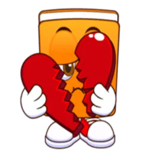 💔 e79b49d4 coeur brisé, triste, chagrin d'amour, dessin animé, amour, émotion whatsapp sticker