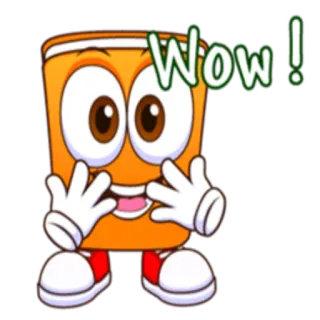 😃 fb4cf75b Wow! wow, excité, expression, surprise, dessin animé, emoji whatsapp sticker