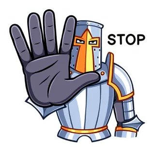 ✋ 6c498d82 STOP knight, stop, armor, halt, warning telegram sticker