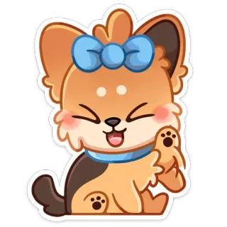 😡 cb193b40 hond, schattig, cartoon, dier, kawaii, puppy, sticker telegram sticker