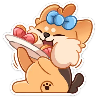 🍫 d0a0dd58 hond, lief, cupcakes, zoet, dessert, dier, kawaii, blij telegram sticker