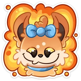 🤤 ed9028ab cartoon, dier, schattig, sticker, illustratie, harig, oren, strik telegram sticker