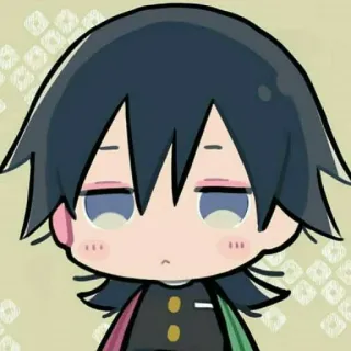 🌊 2b5b6eda Giyu Tomioka Demon Slayer 动漫, 鬼灭之刃, 富冈义勇, Q版 telegram sticker