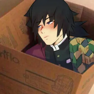 🌊 53dec0fd Giyu Tomioka Demon Slayer 动漫, 鬼灭之刃, 富冈义勇, 角色, 盒子, 漫画 telegram sticker