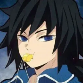 🌊 d2b4d9a6 Giyu Tomioka Demon Slayer 动漫, 富冈义勇, 鬼灭之刃, 口哨, 角色, 漫画 telegram sticker