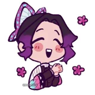 ☺️ 08c47b13 Shinobu Kocho Demon Slayer @HAWKS Anime, Thanh Gươm Diệt Quỷ, Shinobu Kocho, Manga, Dễ thương, Chibi telegram sticker