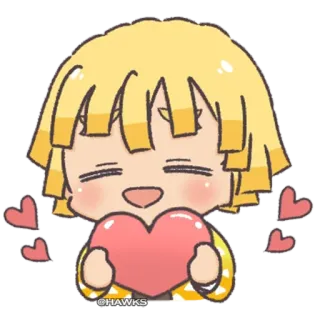 ❤️ 0fa02782 @HAWKS dễ thương, kawaii, tình yêu, trái tim, anime, nhãn dán telegram sticker