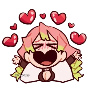 😍 5449aed0 @HAWKS anime, hoạt hình, nhãn dán, trái tim, dễ thương telegram sticker