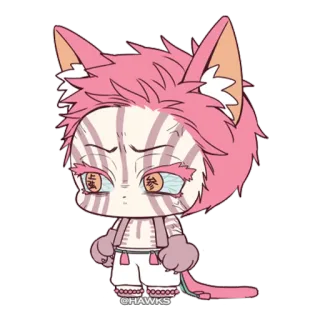 😐 56fbe9f5 mèo, hồng, anime, manga, dễ thương, kawaii telegram sticker