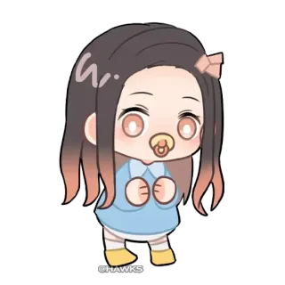 🍼 5b1f8980 Nezuko Kamado Demon Slayer Anime, Nezuko, Thanh Gươm Diệt Quỷ, Kawaii, Em bé, Chibi telegram sticker