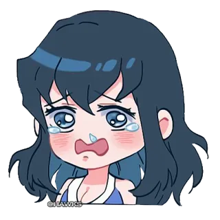 🥺 da5d6f84 @HAWKS anime, cô gái, khóc, buồn, kawaii, cảm xúc telegram sticker