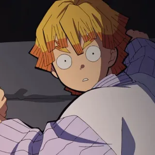 🌻 1850cb0b Zenitsu Agatsuma Demon Slayer Anime, Thanh Gươm Diệt Quỷ, Zenitsu, Agatsuma, sợ hãi, sốc, nỗi sợ telegram sticker