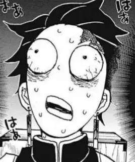 🤪 0d8d4f85 はぁ anime, manga, funny, shocked, exhausted, sweating whatsapp sticker