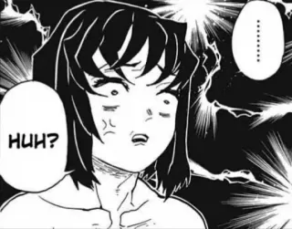 😯 3638b7dc HUH? anime, manga, huh, question, expression whatsapp sticker