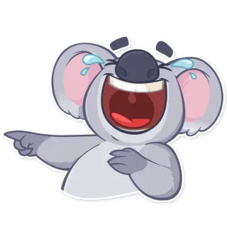 😂 1991d686 Koala, lachen, zeigen, glücklich, süß, tier telegram sticker